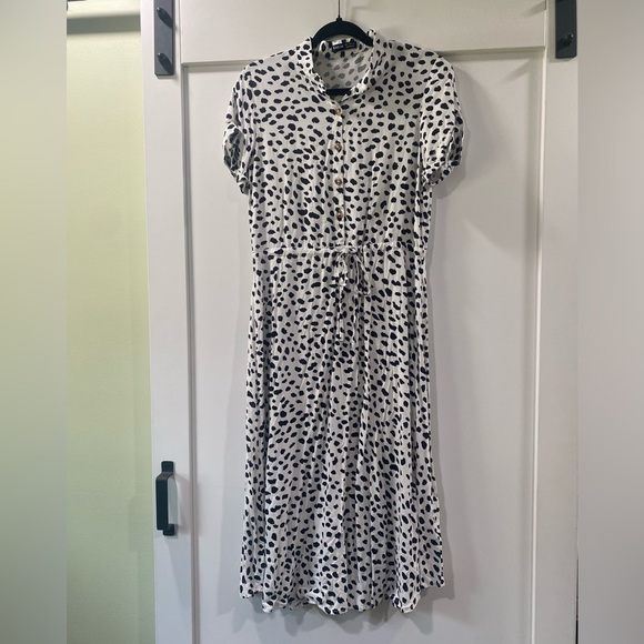 Stylish Black and White Polka Dot Dalmatian Dress sz S - Picture 3 of 9